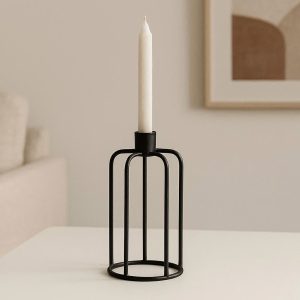 11 Minimalist Black Metal Candle Holder for Modern Living Room Table Decor