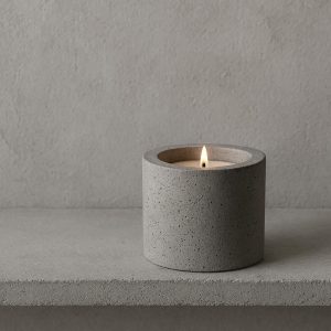 15 Gray Concrete Candle Holder Industrial Minimalist Shelf Decor