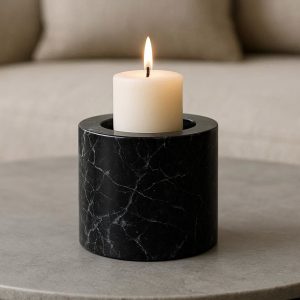 19 Black Marble Candle Holder Minimalist Coffee Table Centerpiece