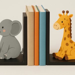 25 Funny Animal Bookend Set Heavy Duty for Kids Room Library Shelves