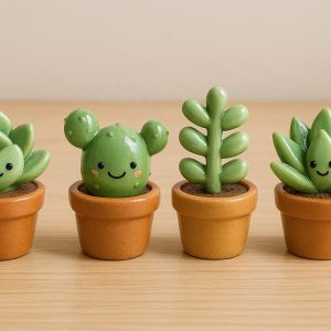 27 Cute Succulent Plant Figurines Set Ceramic Mini Potted Desk Decor